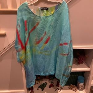 Multicolor silk top by Maria Calderara. Great colors and fit